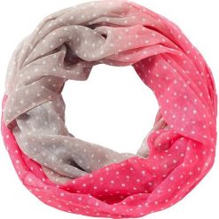 Szal koło, dwukolorowy w groszki bonprix różowo-piaskowy. Czerwone szaliki damskie bonprix, bez wzorów, z materiału. Za 32.99 zł.