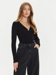 TWINSET Sweter 242TP3132 Czarny Slim Fit. Czarne swetry nierozpinane damskie Twinset, l, bez wzorów, z wiskozy, bez kołnierzyka, bez ramiączek. Za 929.99 zł.