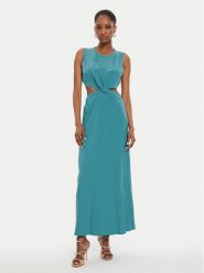 ViCOLO Sukienka letnia Abito TB2469 Błękitny Regular Fit. Niebieskie sukienki damskie ViCOLO, na lato, s, bez wzorów, ze lnu, bez kołnierzyka, bez ramiączek. Za 339.99 zł.