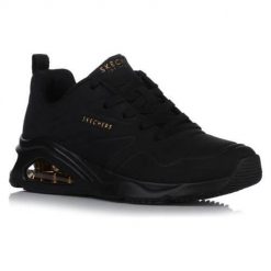 Buty do chodzenia damskie Skechers Tres-air Uno. Czarne obuwie sportowe damskie Skechers, bez wzorów, z materiału, bez zapięcia, trekkingowe. Za 471.00 zł.