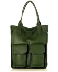 Torebka damska zielona MARCO MAZZINI s131c. Zielone shopperki damskie bez wzorów, z jeansu, na ramię, duże, bez dodatków. Za 322.05 zł.