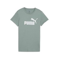 Damska koszulka z logo ESS No. 1 PUMA Green Moon. Szare bluzki damskie Puma, xs, bez wzorów, sportowe, bez kołnierzyka, bez ramiączek. Za 74.99 zł.