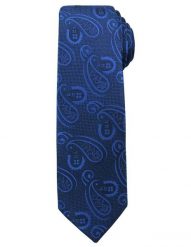 Modny i Elegancki Krawat Alties - Ciemnoniebieski, Wzór Paisley. Niebieskie krawaty i muchy Alties, bez wzorów, z tkaniny, eleganckie. Za 49.00 zł.