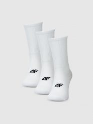 4F Skarpety casual za kostkę (3-pack) damskie - białe 39-42. Białe skarpetki damskie 4F, bez wzorów, z bawełny. Za 54.99 zł.