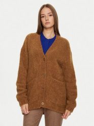 American Vintage Kardigan Zolly ZOL19CH24 Brązowy Loose Fit. Brązowe kardigany damskie American Vintage, s, bez wzorów, z syntetyku, vintage, bez kołnierzyka. Za 739.99 zł.