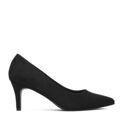 Czółenka JENNY. Czarne czółenka damskie Jenny, bez wzorów, bez obcasa, bez zapięcia. Za 119.99 zł.