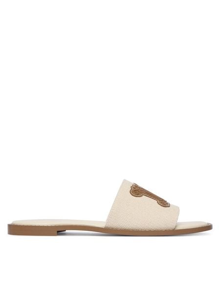 Max Mara Klapki 2616521039650 Brązowy. Brązowe klapki damskie Max Mara, bez wzorów, z materiału, bez obcasa, bez zapięcia. Za 730.99 zł.