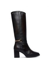 Tommy Hilfiger Kozaki Th Stud Heel Riding Knee Boot FW0FW09551 Brązowy ciemny. Brązowe kozaki damskie Tommy Hilfiger, bez wzorów, ze skóry, bez obcasa, na słupku, bez zapięcia. Za 1,099.00 zł.