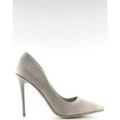 Eleganckie szpilki damskie szare NF-23P Grey. Szare szpilki damskie ButyModne, bez wzorów, z materiału, bez obcasa, na szpilce, bez zapięcia. W wyprzedaży za 109.00 zł.