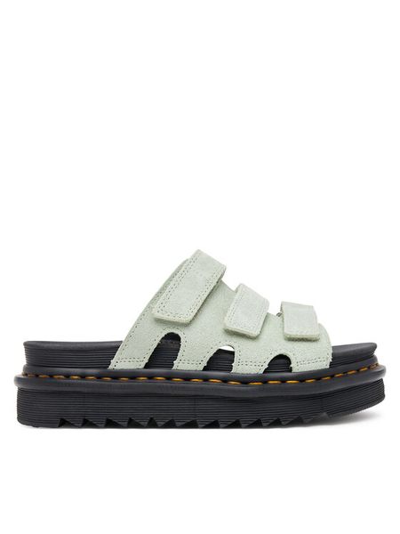 Dr. Martens Klapki Raine DM40521300 Zielony. Zielone klapki damskie Dr. Martens, bez wzorów, ze skóry, bez obcasa, bez zapięcia. Za 439.99 zł.