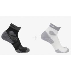 Skarpety dla biegaczy Salomon Aero Ankle 2 pary. Białe skarpetki damskie Salomon, bez wzorów, z elastanu. Za 85.00 zł.