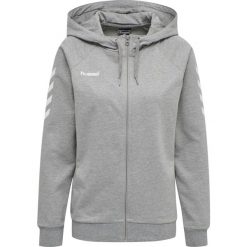 HUMMEL bluza damska bawełniana rozpinana z kapturem HMLGO COTTON ZIP. Szare bluzy damskie Hummel, xs, bez wzorów, z bawełny, casualowe, bez ramiączek, z kapturem. Za 98.00 zł.