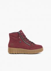 Wysokie sneakersy marki Rieker z membraną Tex. Czerwone obuwie sportowe damskie bonprix, bez wzorów, bez zapięcia. Za 349.99 zł.