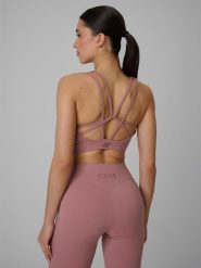 4F Biustonosz treningowy z niskim wsparciem damski - różowy S. Czerwone bielizna sportowa damska 4F, l, bez wzorów, z gumy. Za 129.99 zł.