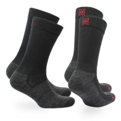 2 pary - Skarpety trekkingowe 60% wełna merino - przeciwodciskowe i amortyzujące. Czarne skarpety męskie NORFOLK, bez wzorów, z materiału. Za 135.99 zł.