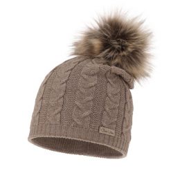 Czapka Damska z Wełny Merino Bafi - Ciemnobeżowa. Czapki damskie Molly, bez wzorów, z materiału. Za 59.00 zł.