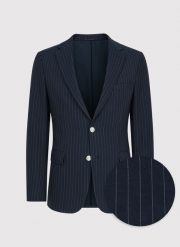 PAKO LORENTE – Granatowa casualowa marynarka męska w prążek. Garnitury męskie Pako Lorente, m, bez wzorów, casualowe. Za 449.99 zł.