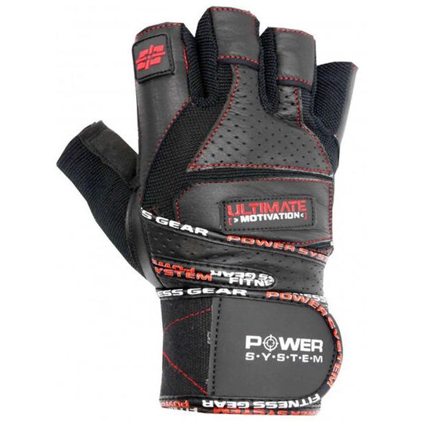 Rękawiczki na siłownię POWER SYSTEM Ultimate. Czerwone rękawiczki męskie POWER SYSTEM, bez wzorów. Za 79.00 zł.
