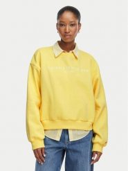 Tommy Hilfiger Bluza Ext Corp WW0WW47831 Żółty jasny Cropp Fit. Żółte bluzy damskie Tommy Hilfiger, l, bez wzorów, z bawełny, bez ramiączek, bez kaptura. Za 409.99 zł.