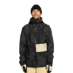 Kurtka snowboardowa męska Quiksilver S Carlson Stretch Quest. Czarne kurtki sportowe męskie Quiksilver, na zimę, m, bez wzorów, bez kaptura, narciarskie. Za 779.99 zł.