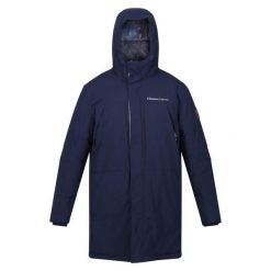 Kurtka turystyczna męska Regatta CLR przeciwdeszczowa ocieplana. Niebieskie kurtki męskie Regatta, m, bez wzorów, sportowe, bez kaptura. Za 799.99 zł.