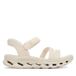 Sandały Skechers. Brązowe sandały damskie Skechers, bez wzorów, bez obcasa, na płaskiej podeszwie, bez zapięcia. Za 379.99 zł.