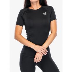 Koszulka treningowa damska Under Armour HeatGear Authentics Compression. Czarne bluzki damskie Under Armour, m, bez wzorów, sportowe, bez kołnierzyka, bez ramiączek. Za 104.99 zł.