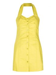 Pinko Sukienka "Innocente" | 1G15VX Y6VX | Innocente Dress | Kobieta | Żółty, Zielony. Zielone sukienki damskie Pinko, na co dzień, bez wzorów, z bawełny, bez kołnierzyka, bez ramiączek, proste. W wyprzedaży za 299.00 zł.