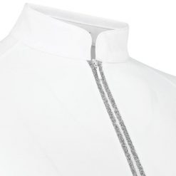 Damska koszula konkursowa z długim rękawem na zamek Kentucky Horsewear Classic. Niebieskie koszule damskie KENTUCKY HORSEWEAR, s, bez wzorów, z materiału, eleganckie, bez kołnierzyka, bez ramiączek. Za 480.00 zł.