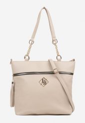 Ciemnobeżowa Torebka Typu Shopper z Ozdobnymi Rączkami i Paskiem na Ramię Idaloriela. Brązowe shopperki damskie Renee, bez wzorów, z jeansu, na ramię, bez dodatków. Za 99.99 zł.