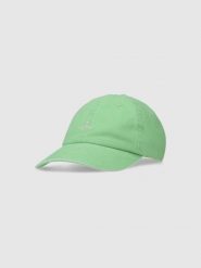 4F Czapka z daszkiem strapback damska - zielona Uniwersalny. Zielone czapki damskie 4F, na lato, bez wzorów, z bawełny, sportowe. W wyprzedaży za 29.99 zł.