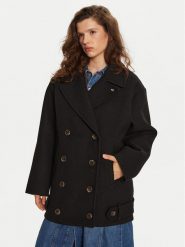 Tommy Jeans Płaszcz przejściowy DW0DW19752 Czarny Regular Fit. Czarne płaszcze damskie Tommy Jeans, s, bez wzorów, z jeansu, bez kołnierzyka, bez kaptura. Za 1,039.00 zł.