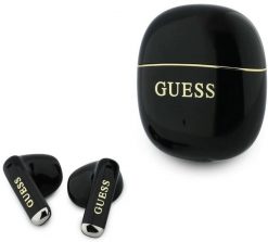 Słuchawki Guess TWS Glossy Gold Line Classic czarny. Czarne słuchawki bezprzewodowe Guess. Za 106.49 zł.