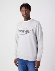WRANGLER FRAME LOGO CREW MĘSKA BLUZA NADRUK MID GREY W662HAX37 112320241. Szare bluzy męskie Wrangler, m, bez wzorów, z bawełny, klasyczne, bez ramiączek, bez kaptura. Za 189.99 zł.