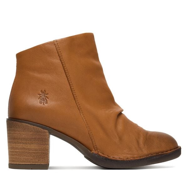 Botki Fly London. Brązowe botki damskie Fly London, bez wzorów, bez obcasa, na słupku, bez zapięcia. Za 379.99 zł.