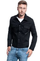 JACK & JONES JJIROYAL OVERSHIRT R211 BLACK DENIM 12155119. Czarne płaszcze męskie Jack & Jones, m, bez wzorów, z denimu, bez kołnierzyka, bez kaptura. Za 189.99 zł.