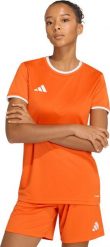 Koszulka damska adidas Entrada 26 Jersey pomarańczowa JZ2496 L. Brązowe bluzki damskie Adidas, l, bez wzorów, z jersey, bez kołnierzyka, bez ramiączek. Za 79.94 zł.