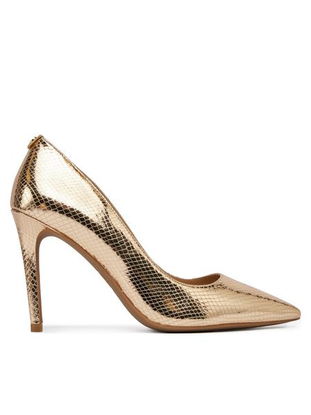 MICHAEL Michael Kors Szpilki Alina Flex High Pump 40R4HNHP1M Złoty. Żółte szpilki damskie MICHAEL Michael Kors, bez wzorów, ze skóry, bez obcasa, na szpilce, bez zapięcia. Za 819.99 zł.
