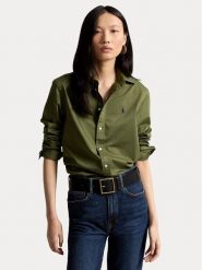 Polo Ralph Lauren Koszula 211A92177015 Zielony Regular Fit. Zielone koszule damskie Polo Ralph Lauren, l, bez wzorów, z bawełny, bez kołnierzyka, bez ramiączek. Za 729.99 zł.
