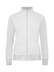Clique Basic Kardigan Damski z dzianiny dresowej, zamek ton w ton – white. Białe kardigany damskie CLIQUE, xl, bez wzorów, z bawełny, bez kołnierzyka. Za 178.87 zł.