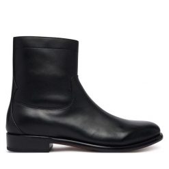 Botki Polo Ralph Lauren. Czarne botki męskie Polo Ralph Lauren, bez wzorów, bez obcasa, bez zapięcia. Za 1,299.00 zł.
