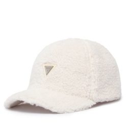Czapka z daszkiem Guess. Białe czapki damskie Guess, z aplikacjami. Za 134.99 zł.