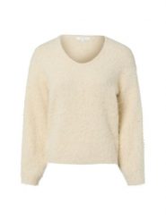 Opus Sweter damski z dzianiny z moherem i alpaką - Plari Kobiety biały jednolity, 42. Białe swetry nierozpinane damskie Opus, bez wzorów, z dzianiny, bez kołnierzyka, bez ramiączek. Za 449.95 zł.