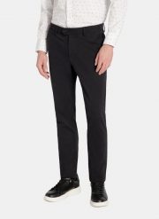 PAKO LORENTE - Granatowe spodnie chino z bawełną. Eleganckie spodnie męskie Pako Lorente, bez wzorów, z bawełny. Za 299.99 zł.