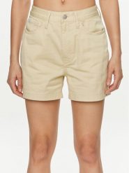 Calvin Klein Jeans Szorty materiałowe J20J223135 Beżowy Mom Fit. Brązowe szorty damskie Calvin Klein Jeans, bez wzorów, z bawełny. Za 329.99 zł.