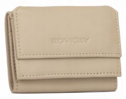 Portfel damski Rovicky R-18-LFN beżowy. Brązowe portfele damskie ROVICKY, ze skóry. Za 33.75 zł.