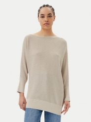 Morgan Sweter 251-MREC Beżowy Regular Fit. Brązowe swetry nierozpinane damskie Morgan, xl, bez wzorów, z wiskozy, bez kołnierzyka, bez ramiączek. Za 189.99 zł.