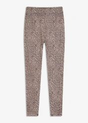 Legginsy ocieplane. Brązowe legginsy damskie bonprix, bez wzorów. Za 59.99 zł.