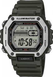 Zegarek Casio Zegarek męski Casio MWD-110H-3AVEF zielony. Zielone zegarki męskie Casio, bez wzorów. Za 245.00 zł.