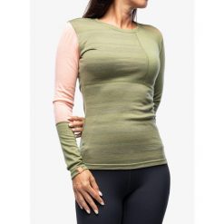 Bluza termiczna damska Ortovox 185 Rock N Wool Long Sleeve. Zielone bluzy damskie ORTOVOX, bez wzorów, rockowe, bez ramiączek, bez kaptura. Za 420.99 zł.